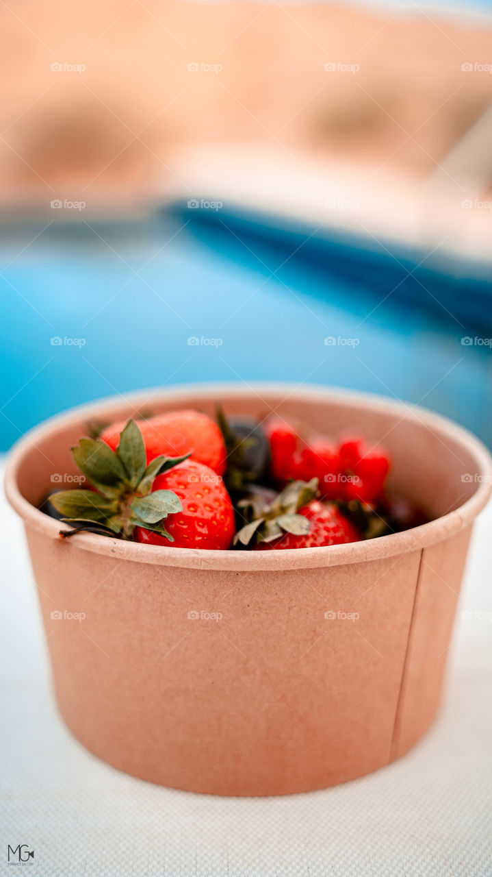 Summer Strawberries and Pool