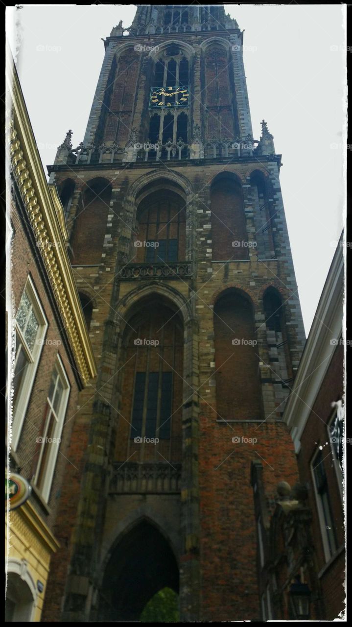 Tall church tower. Dom Tower, Utrecht