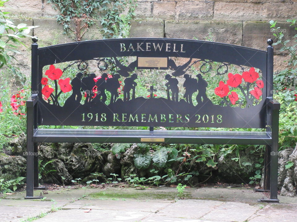 Remembrance bench for the first world war