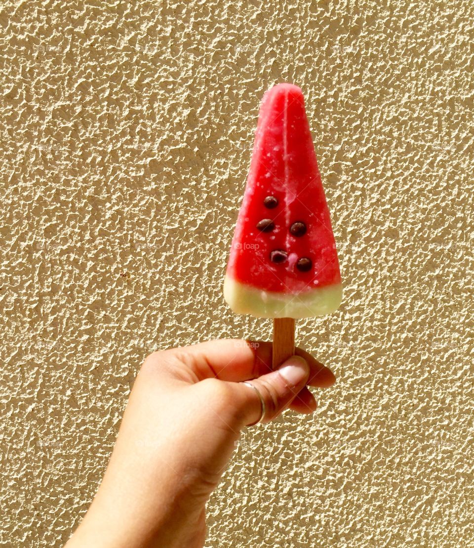 Close-up of watermelon ice cream