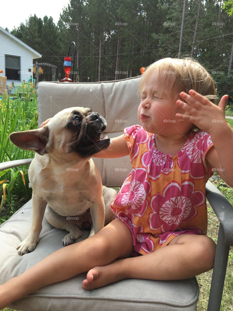 Got kissed by French bulldog 