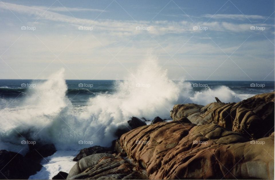 Scenic view of waves at sea