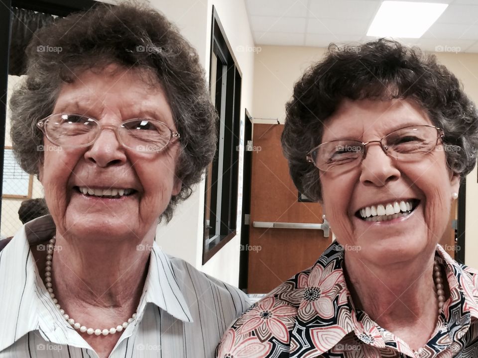 D & D. Twin sisters in their later years