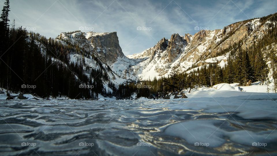 View of frozen lake