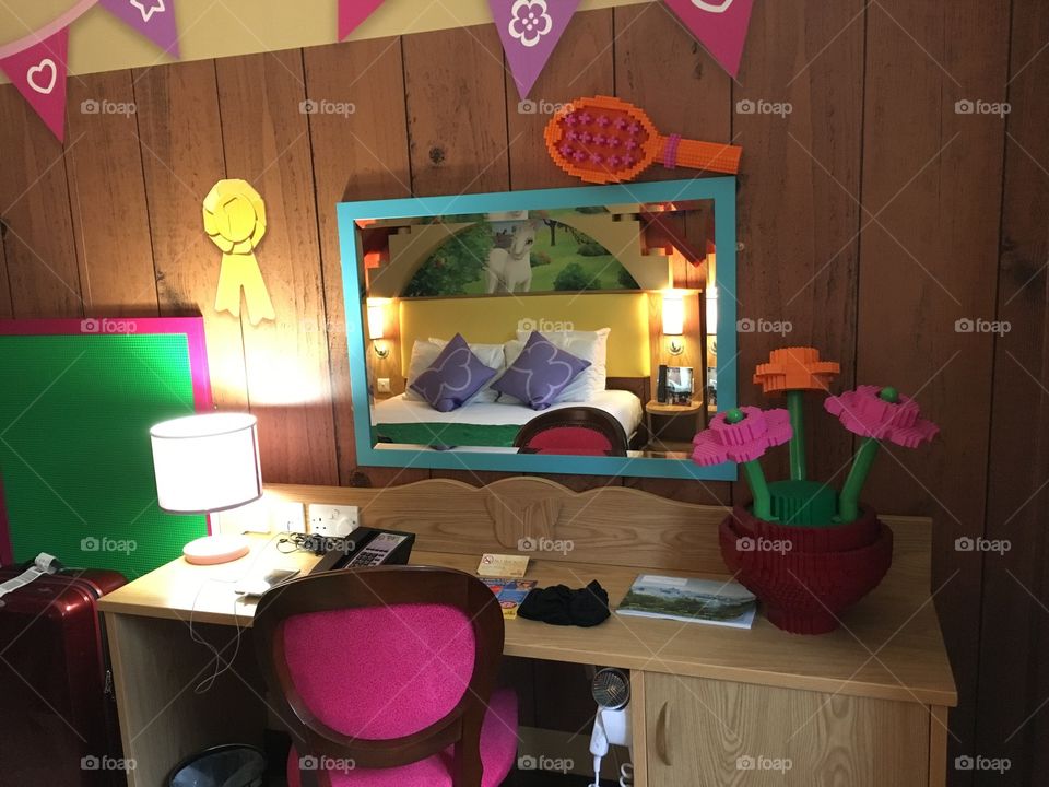 Kid’s desk in Legoland hotel