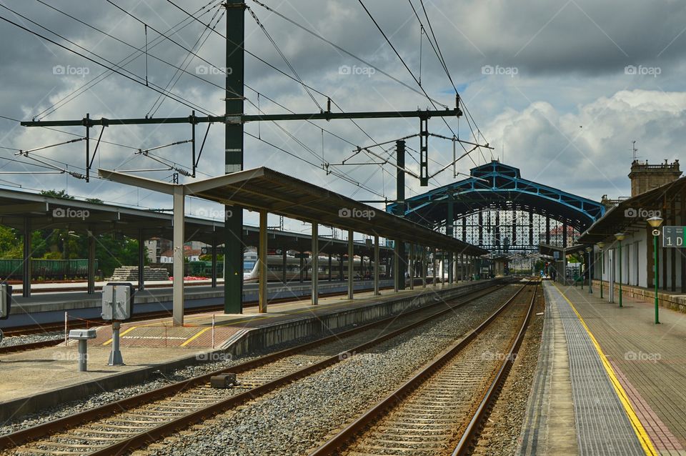 Railway station. Santiago de Compostela railway station, Galicia, Spain