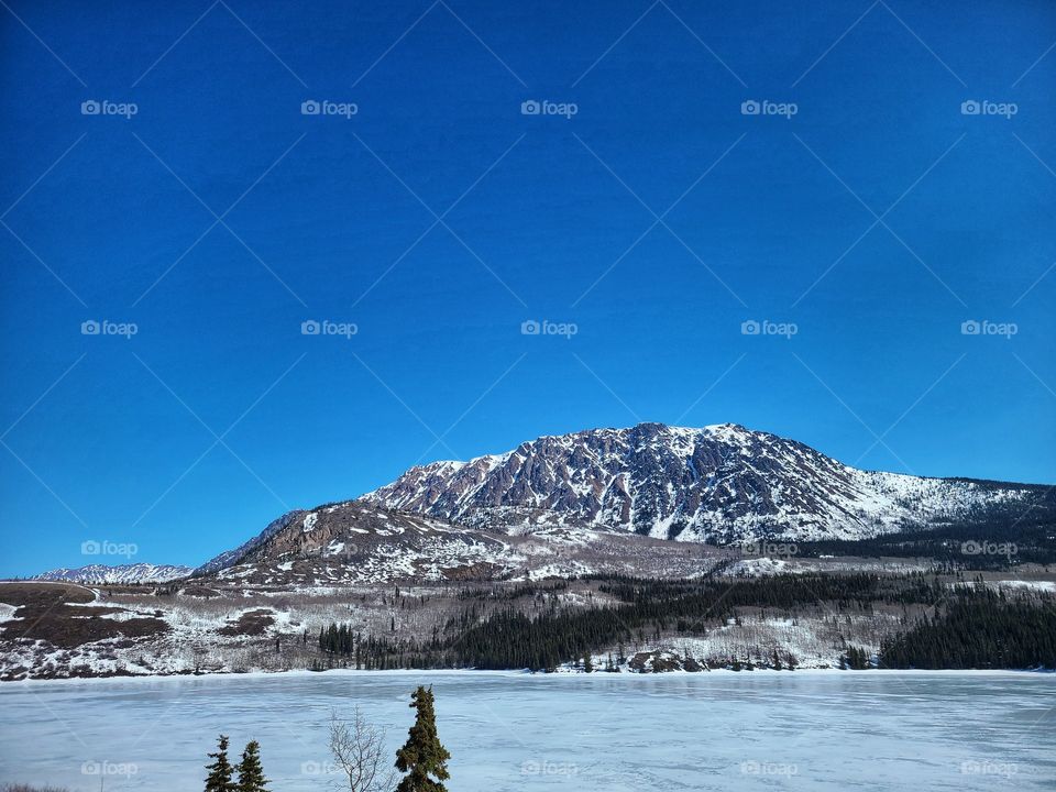 Ice blue frozen spring