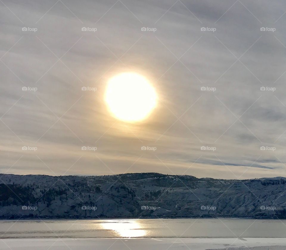 Sun above the lake