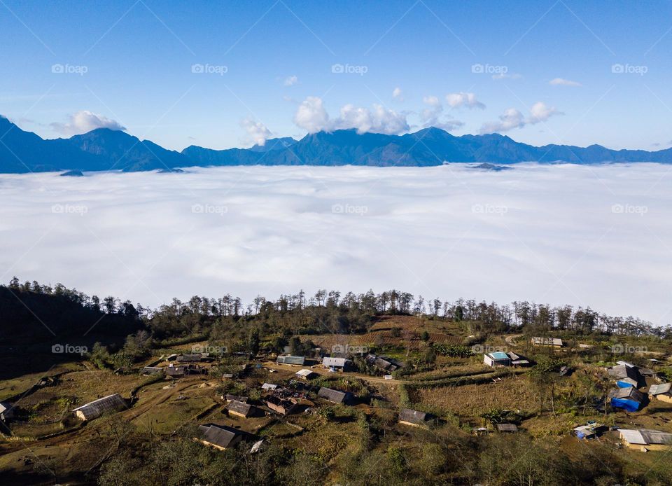 White river clouds in Ngai Thau Thuong village