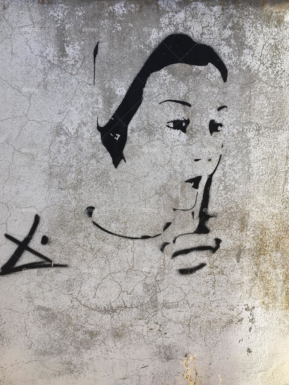 Woman portrait as visual street art on a wall