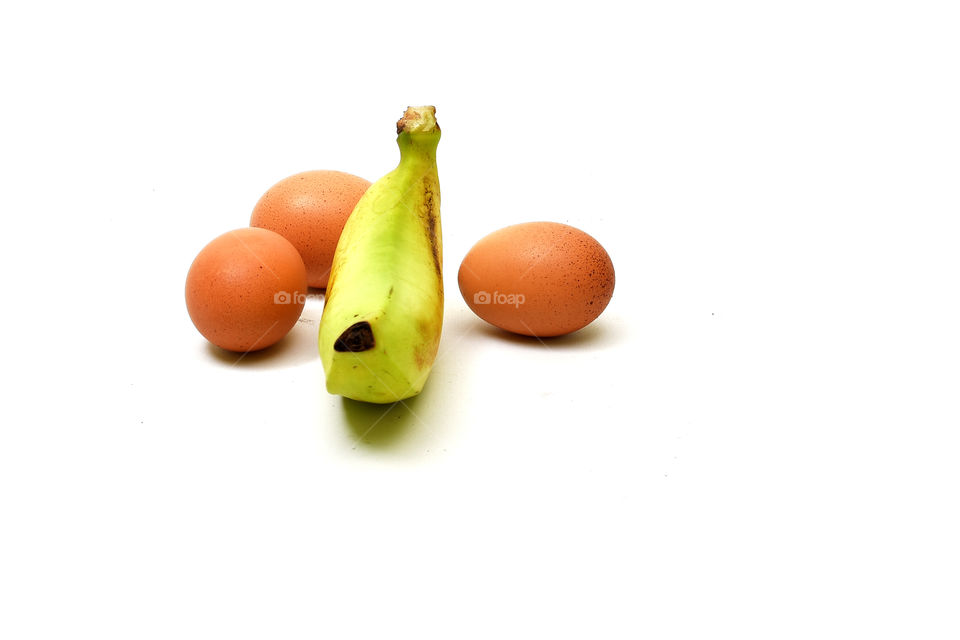 fresh banana fruit and egg