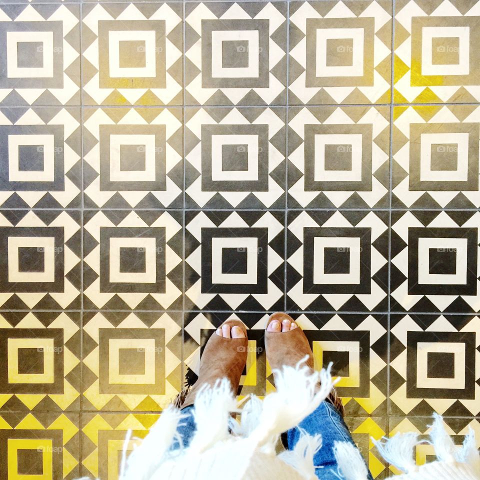 funky tile at Hotel Van Zandt in Austin