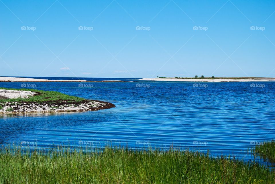View of blue sea in Gotland