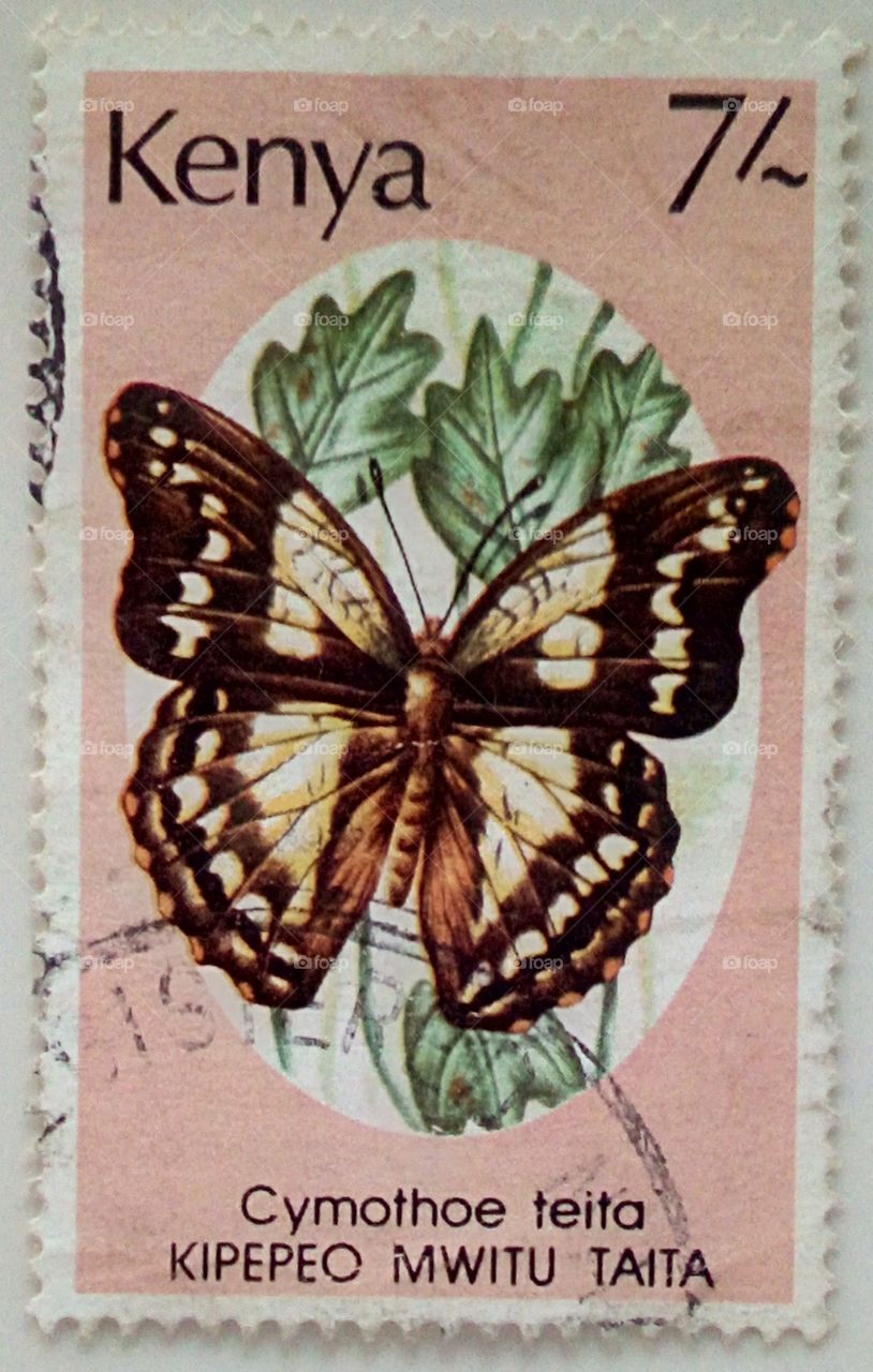 Philately. Vintage stamp from old