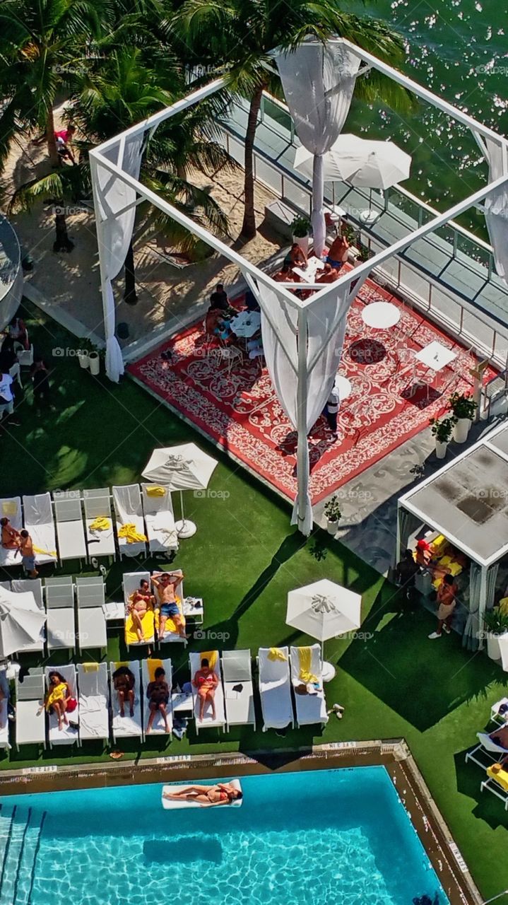 Such a beautiful resort backyard..So cool designed.. Mondrian Resort Hotel South Beach
