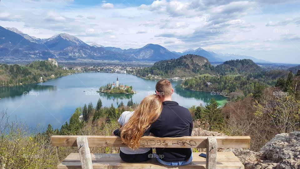 Cuple enjoying the view