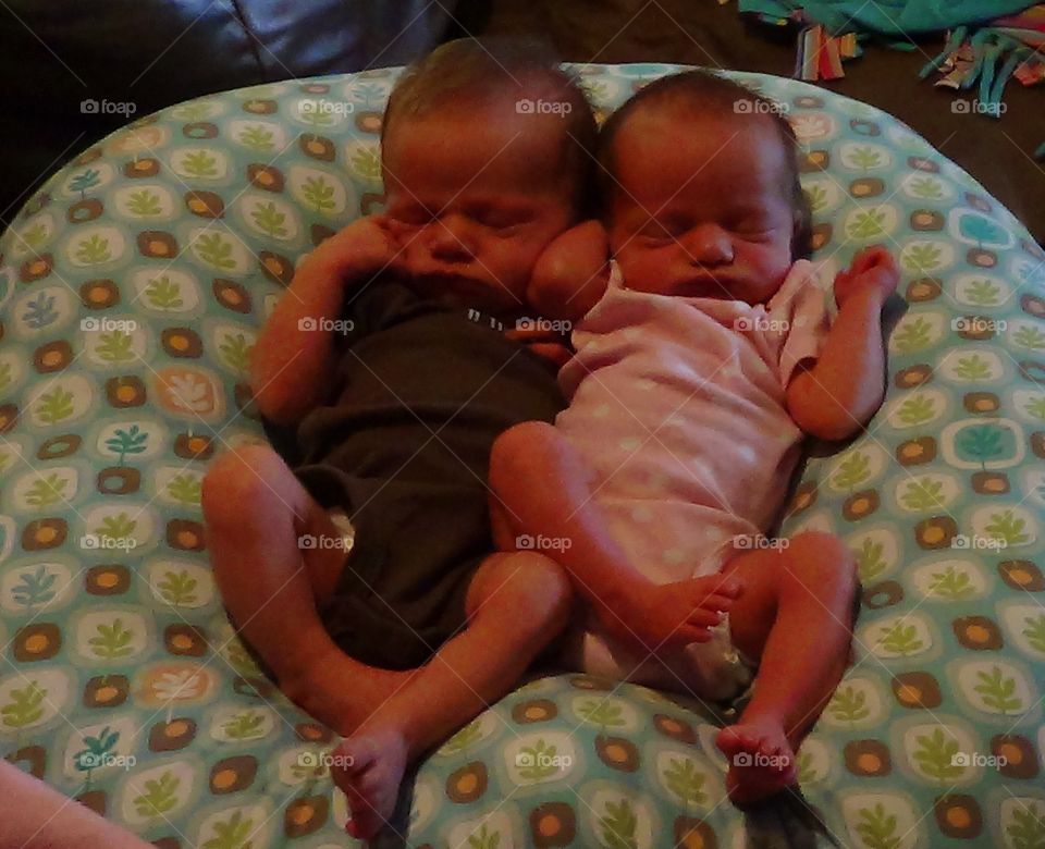 Newborn twins . Newborn twins home at last