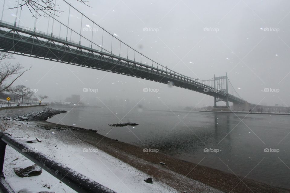 Bridge, Water, No Person, Transportation System, Winter
