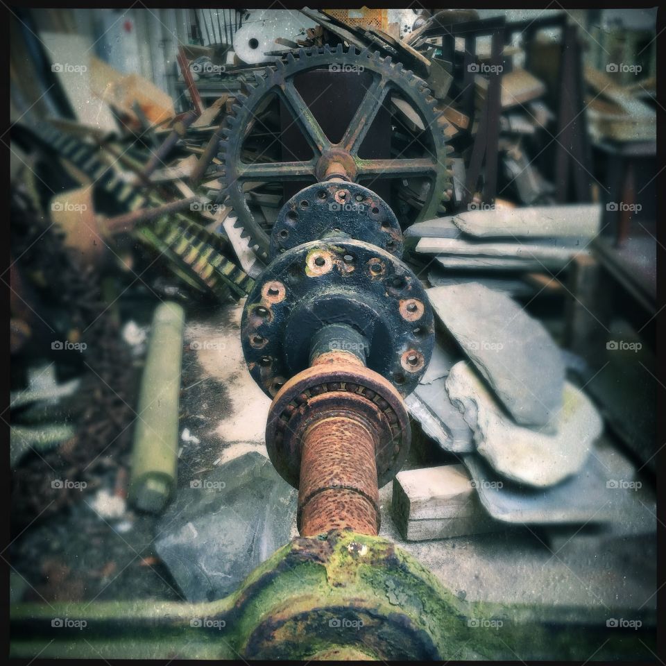 Rusty machinery parts 