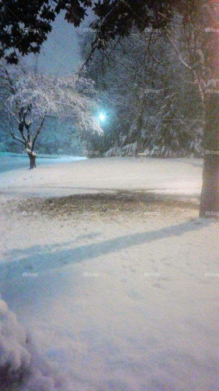 snowy night in Ga. mountains