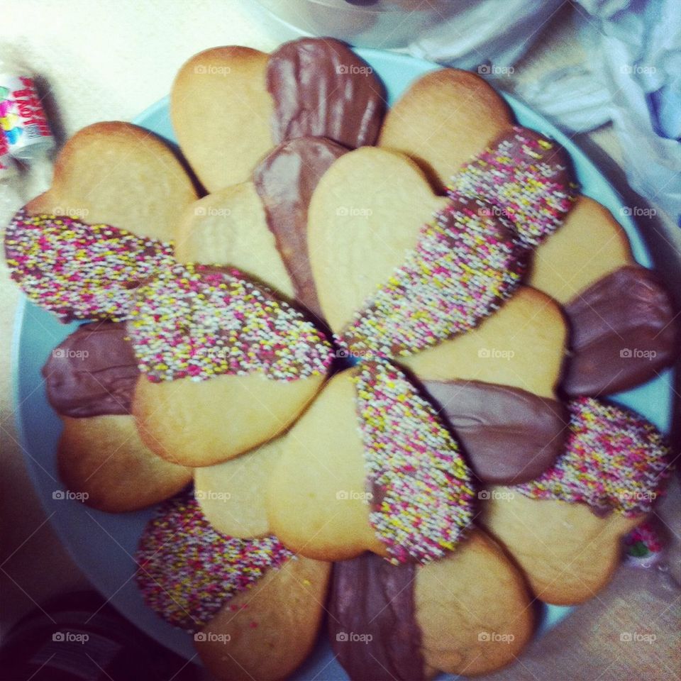 Heart shaped biscuits 