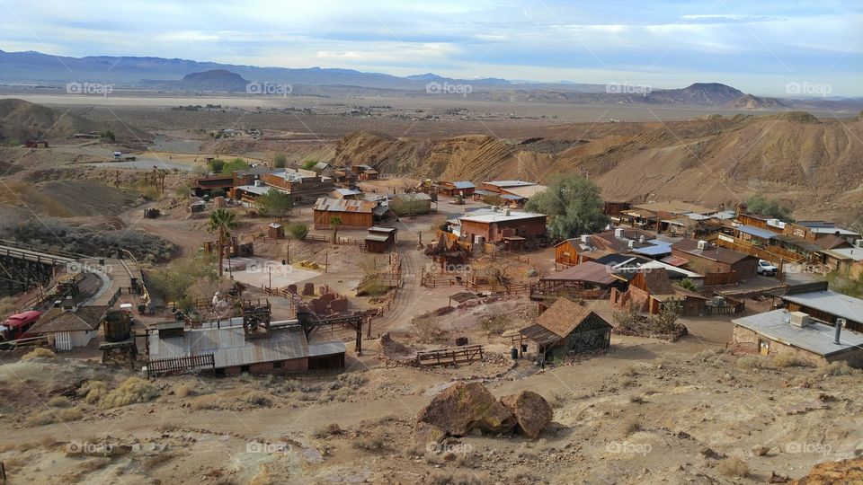 High angle view of a ghost town