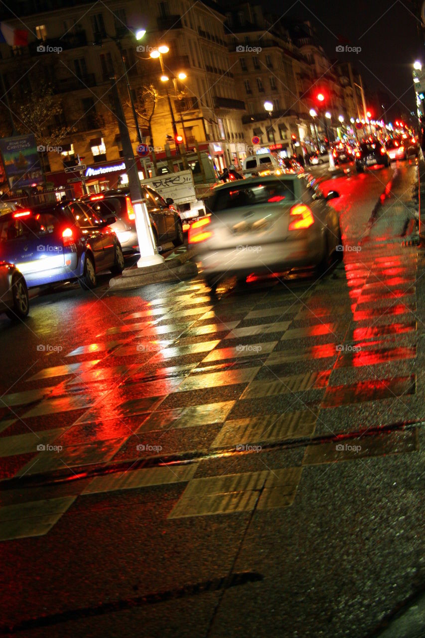 traffic and red lights in the nights