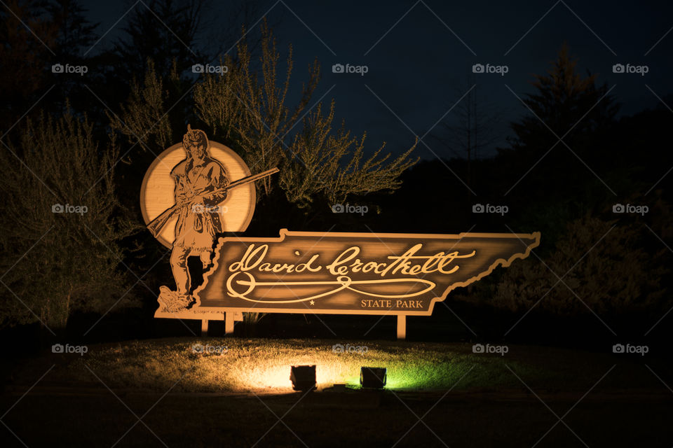 David Crockett State Park sign