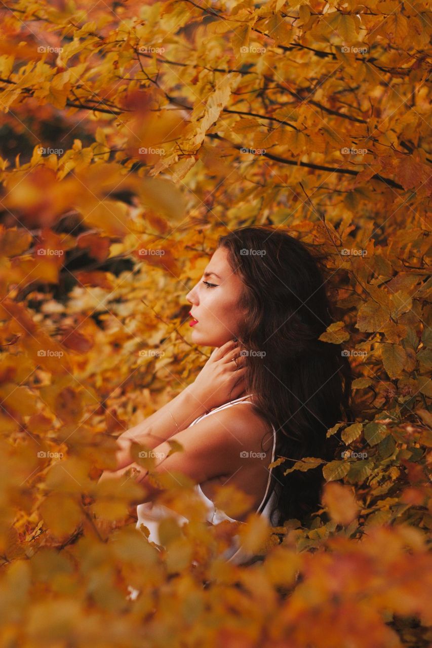 beautiful woman in a forest
