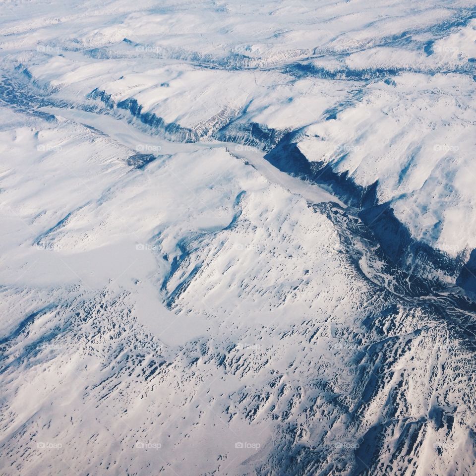 Flying above glaciers