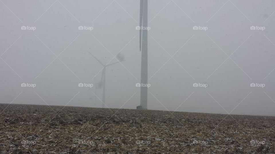 Windmill in snow