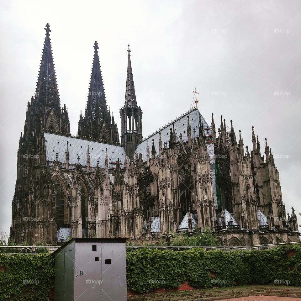 kolner dom/cologne cathedral. the best angle of the cathedral, taken from a terrace at the Ludwig museum