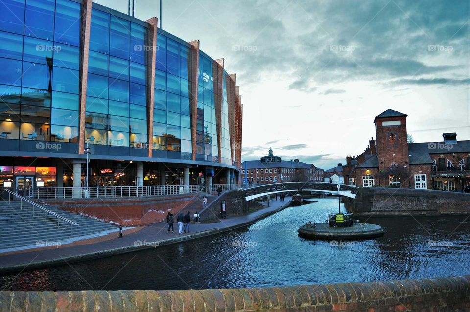 night in Birmingham city, England