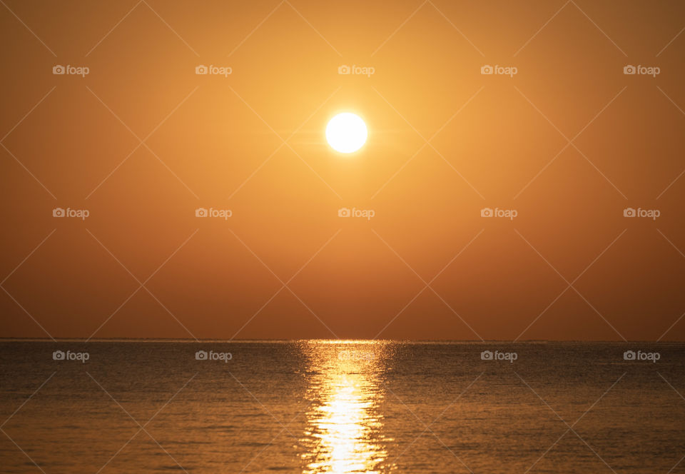 Sunrise shade on the sea