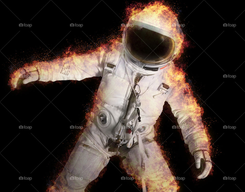 Astronaut on fire