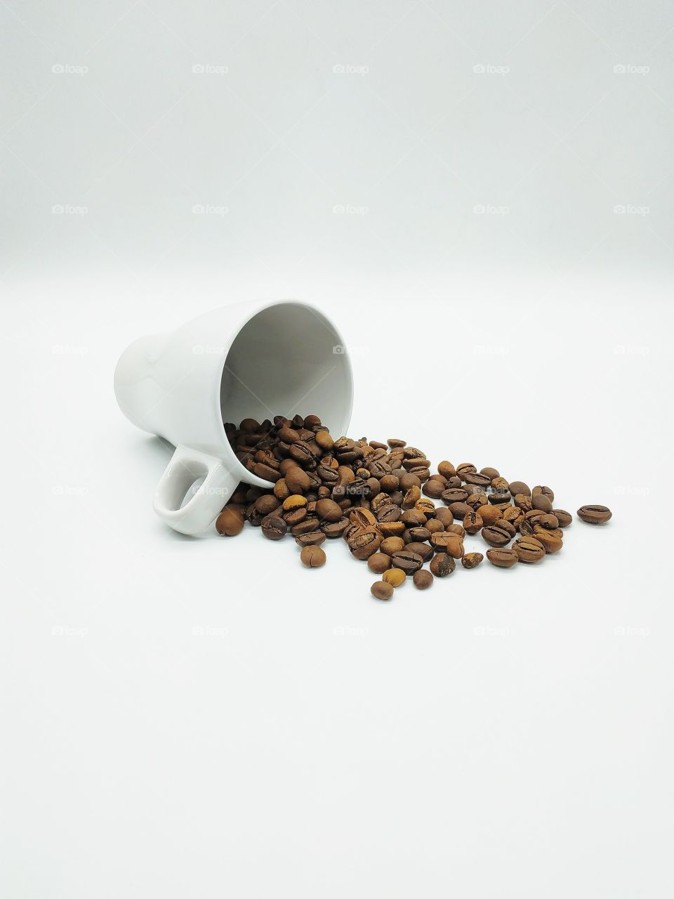 coffee beans woke up from the mug