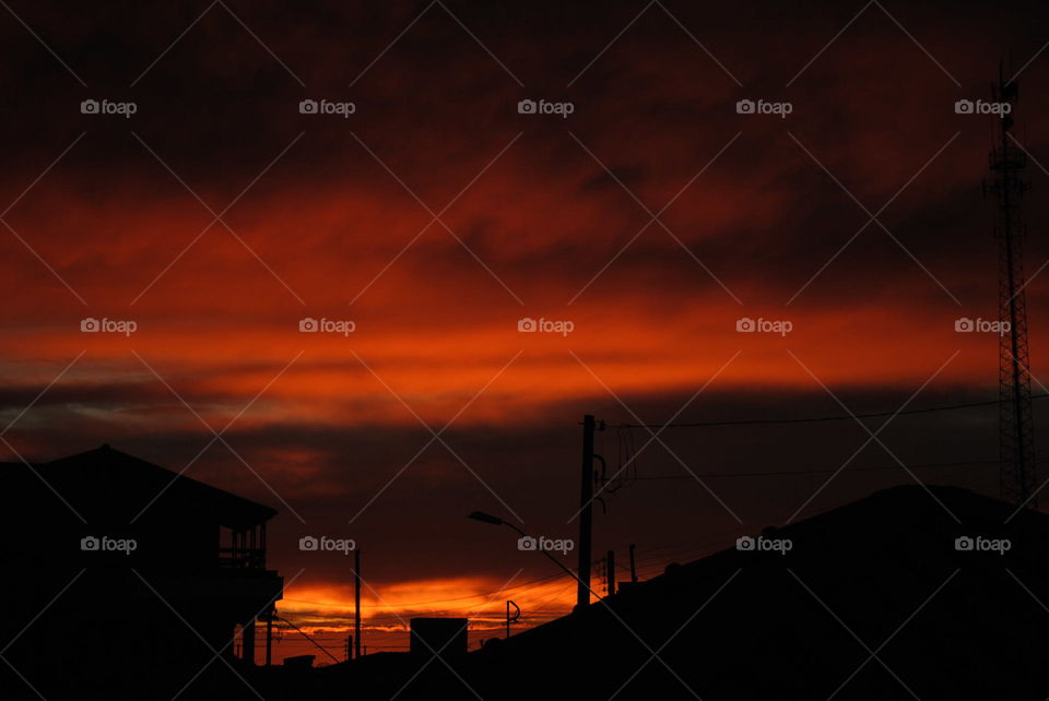 Sunset, Silhouette, Evening, Dawn, No Person