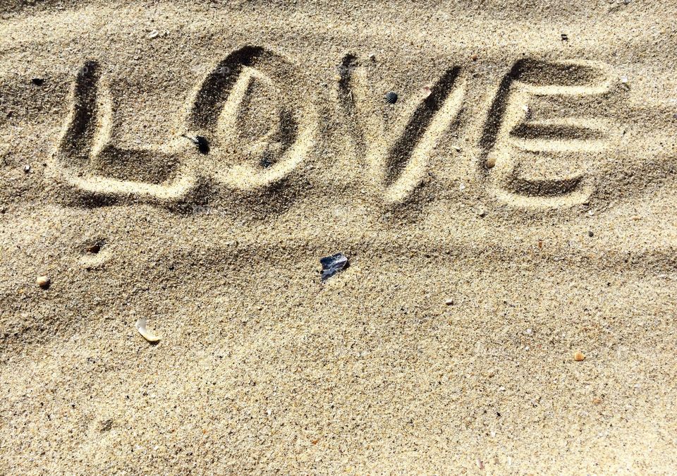 Letters on the sand