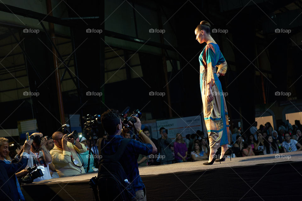 "All eyes on me..."

International fashion show. 
Algeria. 