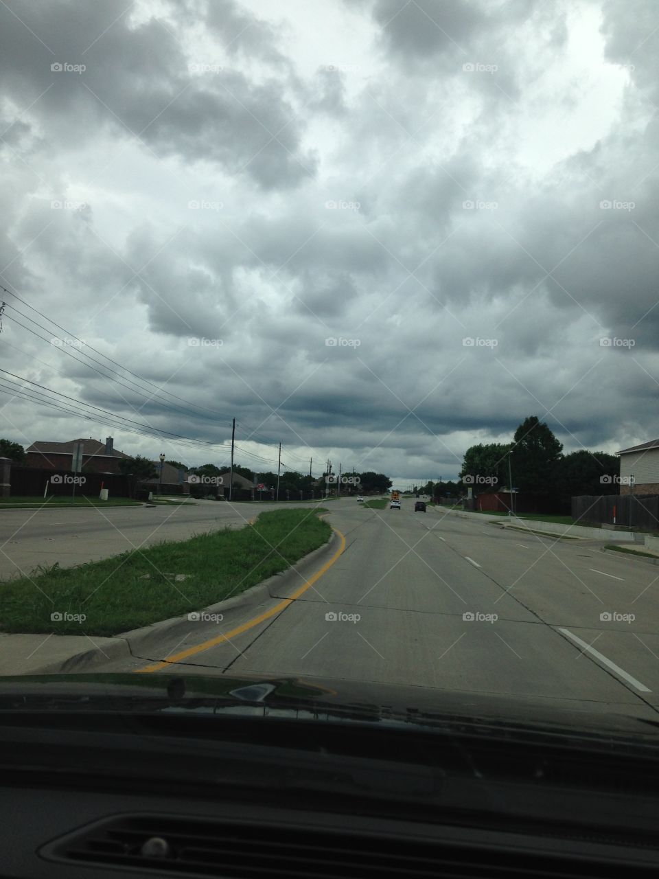 Driving into the storm. Driving and seeing cool clouds