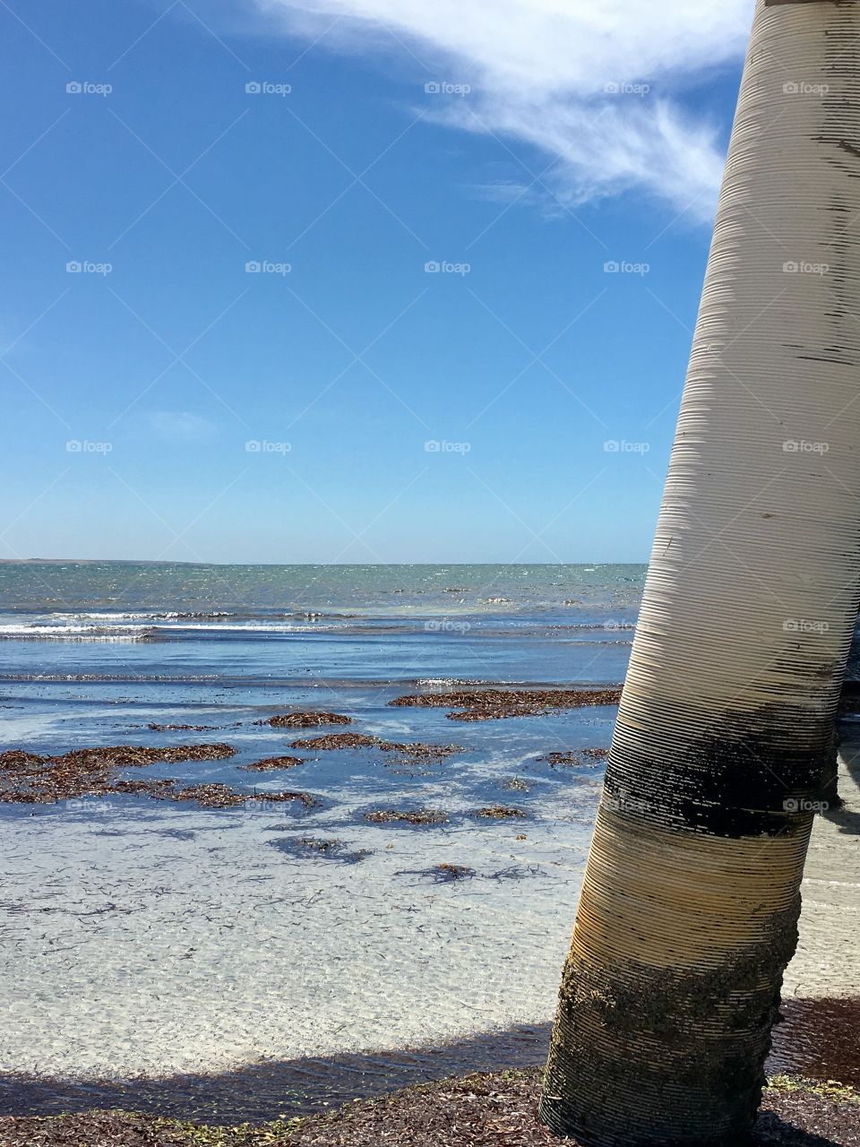 Sparkling ocean by side of public Jetty 