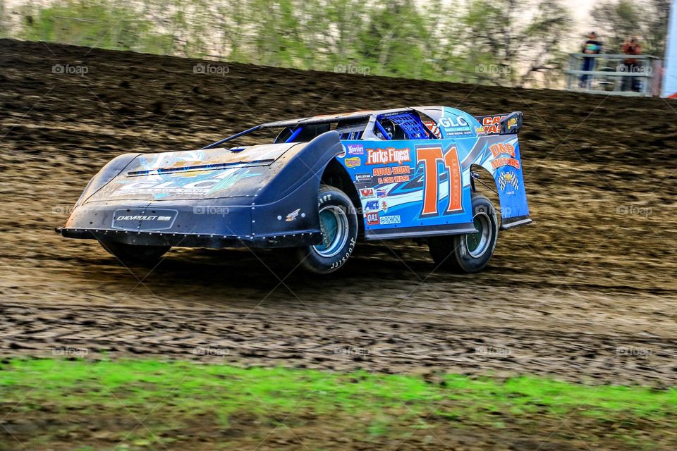 NLRA Dirt Late Model Race Car Racing Action Photo 