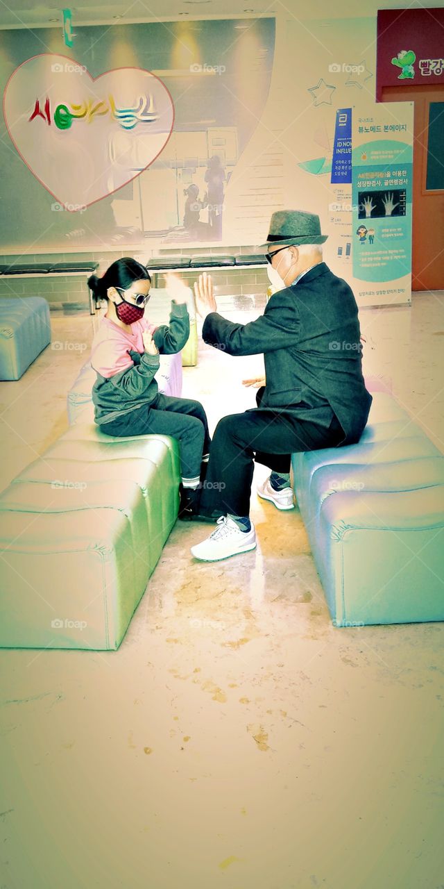 Its a wonderful experience being with my father in law and saw him playing with my kid in the hospital to kill the boredness of my girl.