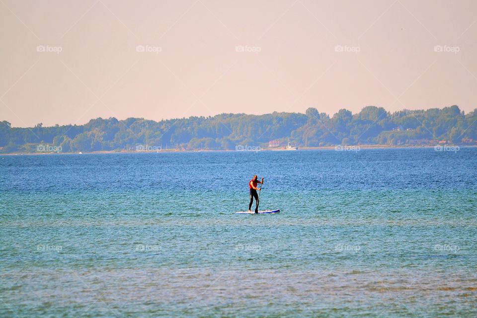 Out with his board