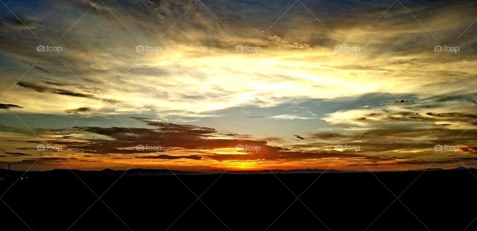 vacation. sunset on highway 66