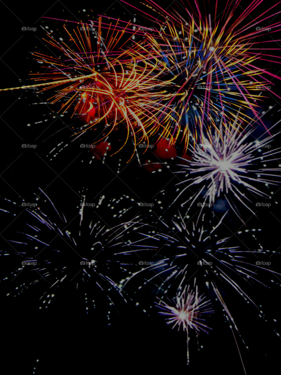 Here, over the Gulf of Mexico, a barrage of missiles designed to explode in a controlled way explode with brilliant red, orange, yellow, green, blue and purple colors! Thousands of people across the United States will be celebrating Independence Day on July 4th by attending firework displays!