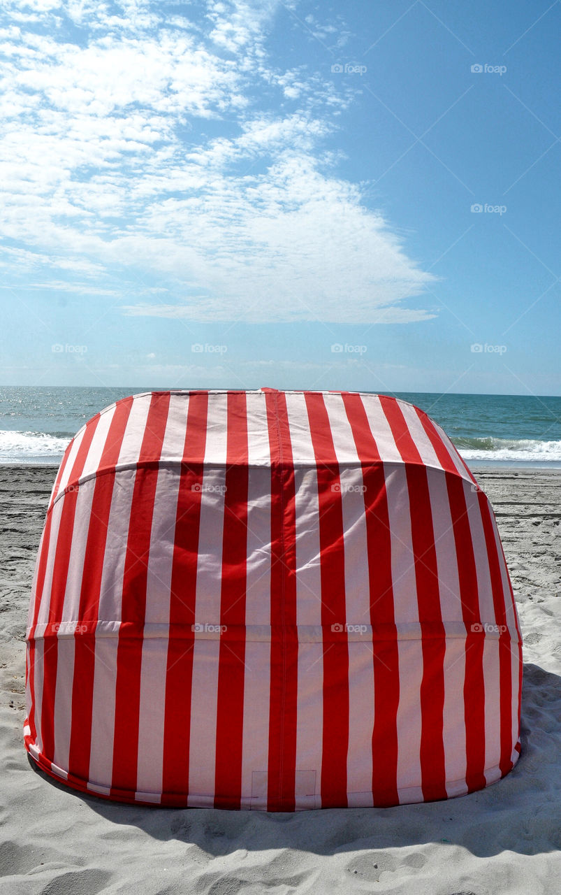 Beach cabana at the seashore.