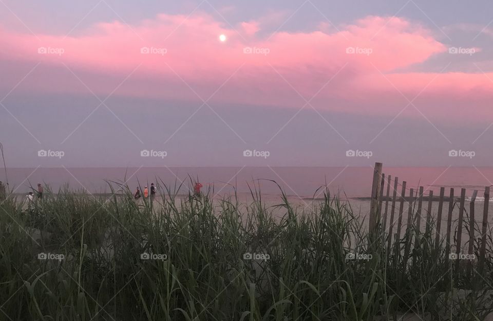 Sunset over the ocean