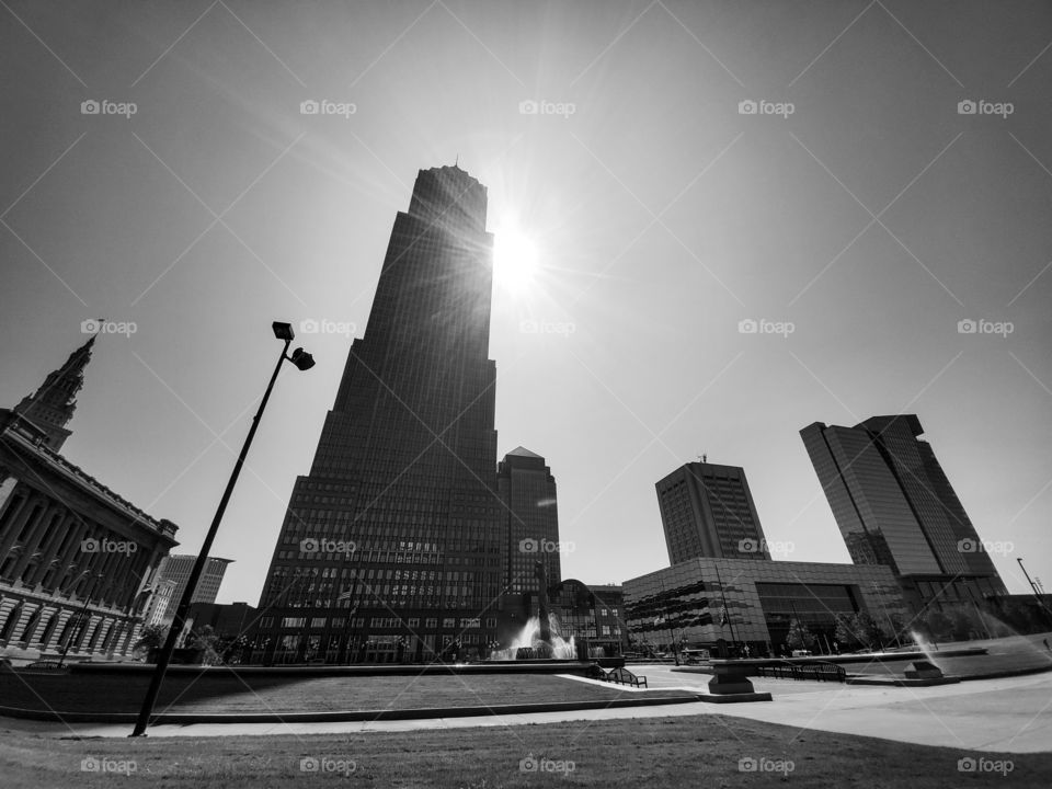 Cleveland Ohio Downtown B&W
