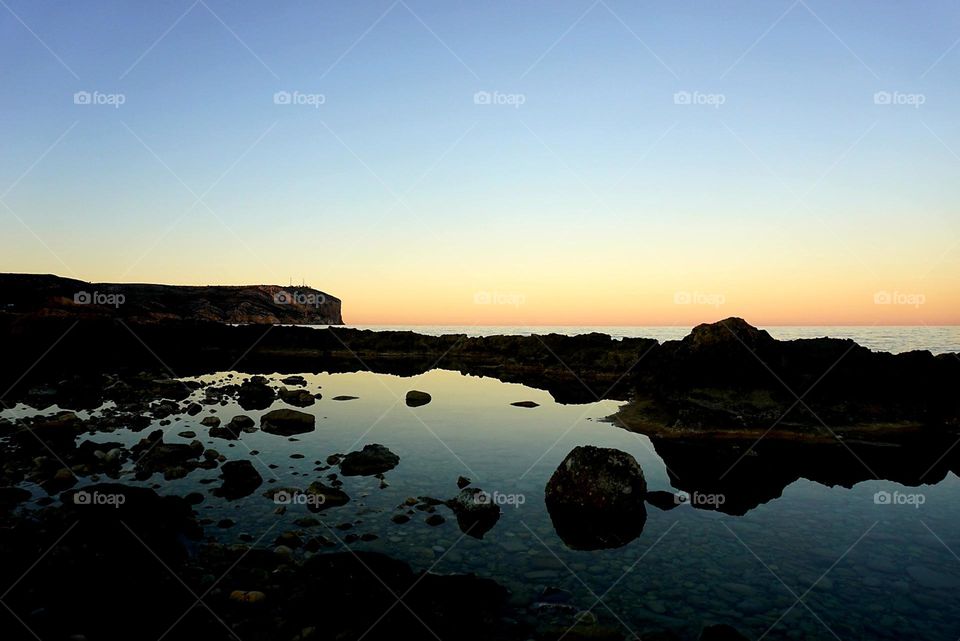 Sunset#sea#rock#reflect